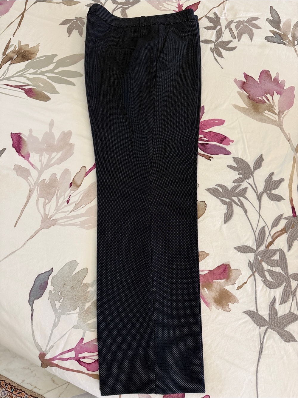 Gerard Darel Navy Textured Straight-Leg Trousers